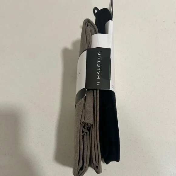 H by Halston Black and gray footless tights opaque - Picture 3 of 3